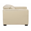 Pemberly Row Full-Leather Power Reclining Lounge Chair in Beige with Black Legs