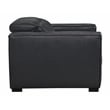 Pemberly Row Full-Leather Power Reclining Lounge Chair in Blue with Black Legs