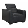 Pemberly Row Full-Leather Power Reclining Lounge Chair in Blue with Black Legs