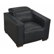 Pemberly Row Full-Leather Power Reclining Lounge Chair in Blue with Brown Legs