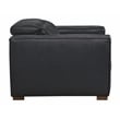 Pemberly Row Full-Leather Power Reclining Lounge Chair in Blue with Brown Legs