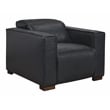 Pemberly Row Full-Leather Power Reclining Lounge Chair in Blue with Brown Legs