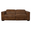 Pemberly Row Full-Leather Power Reclining Sofa in Tan with Black Legs