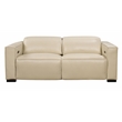 Pemberly Row Full-Leather Power Reclining Sofa in Beige with Black Legs