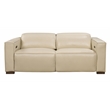 Pemberly Row Full-Leather Power Reclining Sofa in Beige with Brown Legs