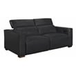 Pemberly Row Full-Leather Power Reclining Sofa in Blue with Brown Legs