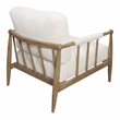 Pemberly Row Mid-Century Boucle Lounge Chair in Ivory on Natural Solid Wood