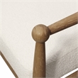 Pemberly Row Mid-Century Boucle Lounge Chair in Ivory on Natural Solid Wood