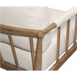 Pemberly Row Mid-Century Boucle Lounge Chair in Ivory on Natural Solid Wood