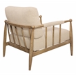 Pemberly Row Mid-Century Boucle Lounge Chair in Beige on Natural Solid Wood