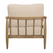 Pemberly Row Mid-Century Boucle Lounge Chair in Beige on Natural Solid Wood