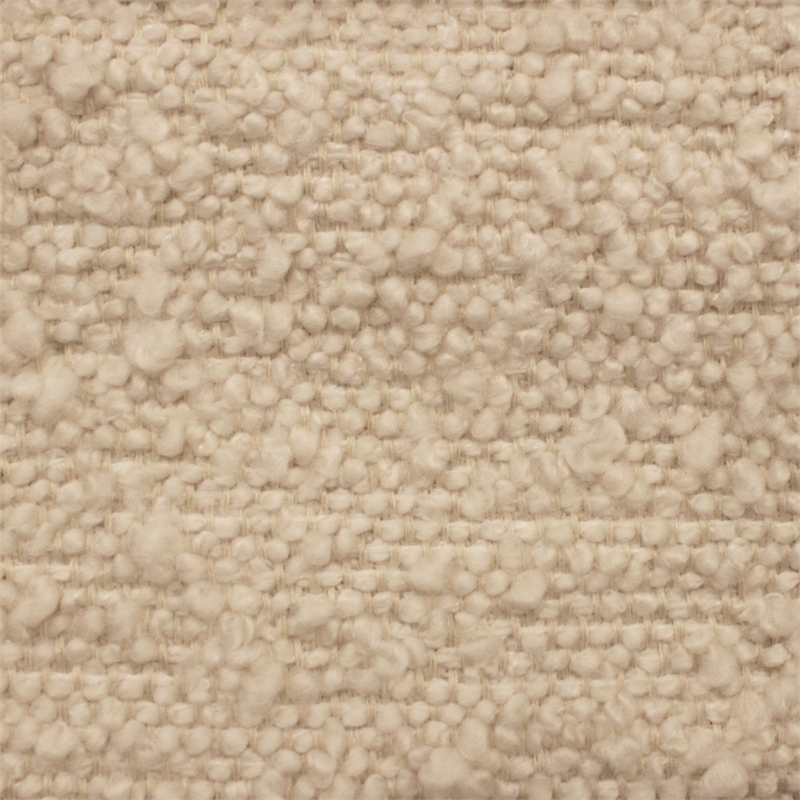 Pemberly Row Mid-Century Boucle Lounge Chair in Beige on Natural Solid Wood