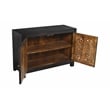 Pemberly Row Hand-Carved 2-Door Solid Mango Wood Sideboard in Charcoal Gray