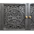 Pemberly Row Hand-Carved 2-Door Solid Mango Wood Sideboard in Charcoal Gray