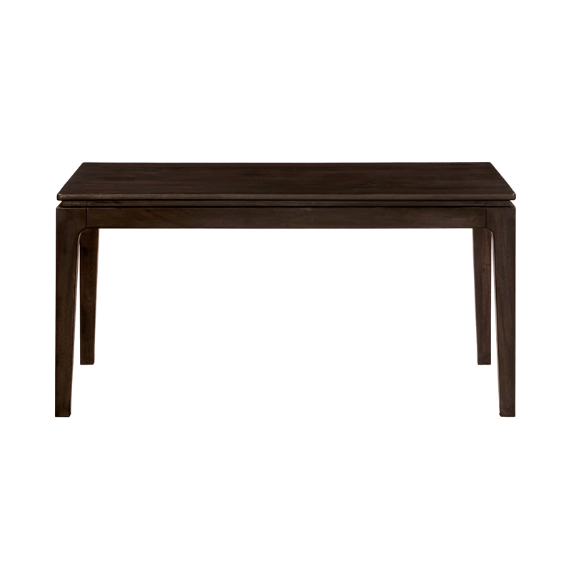 Pemberly Row Small Rectangular Solid Mango Wood Dining Table in Barista Brown