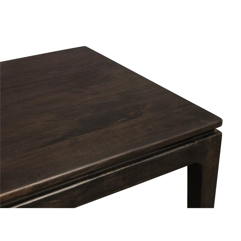 Pemberly Row Small Rectangular Solid Mango Wood Dining Table in Barista Brown