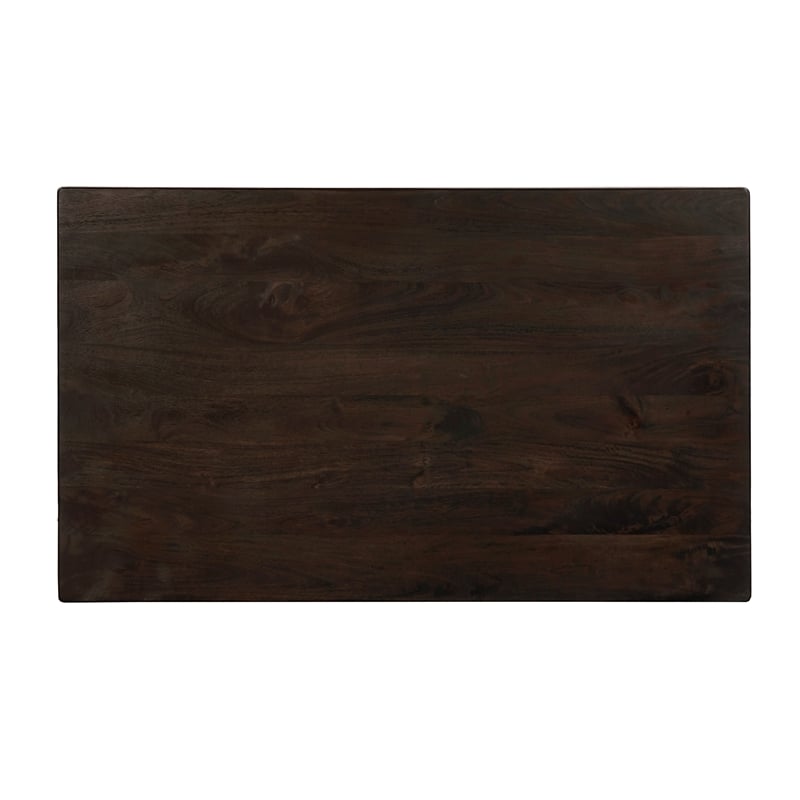 Pemberly Row Small Rectangular Solid Mango Wood Dining Table in Barista Brown
