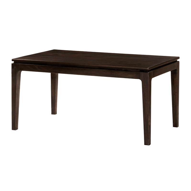 Pemberly Row Small Rectangular Solid Mango Wood Dining Table in Barista Brown