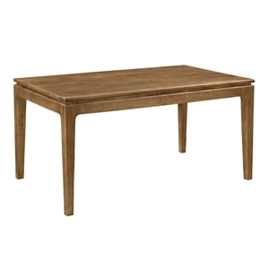 Pemberly Row Small Rectangular Solid Mango Wood Dining Table in Spice Tan