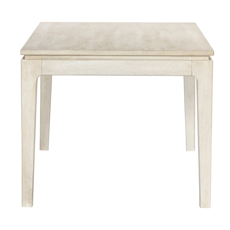 Pemberly Row Small Rectangular Solid Mango Wood Dining Table in Stone Natural
