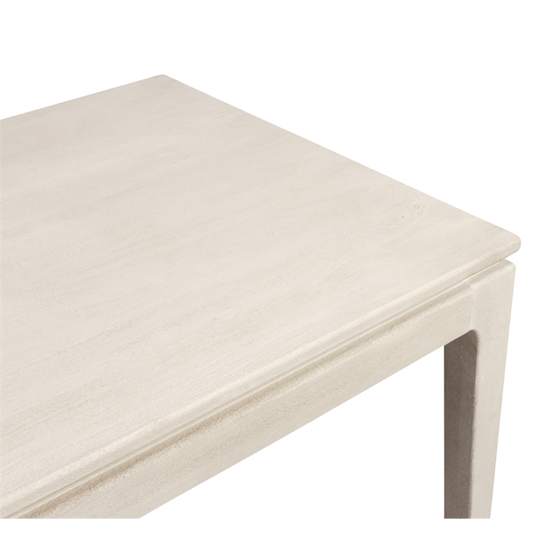 Pemberly Row Small Rectangular Solid Mango Wood Dining Table in Stone Natural