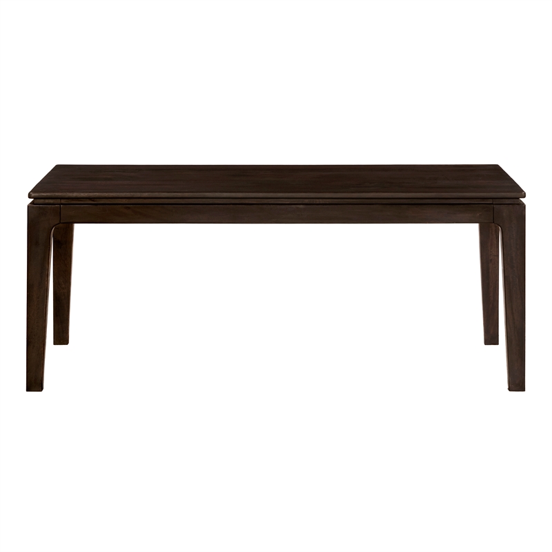 Pemberly Row Large Rectangular Solid Mango Wood Dining Table in Barista Brown