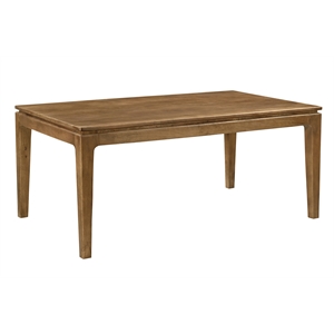 Pemberly Row Large Rectangular Solid Mango Wood Dining Table in Spice Tan