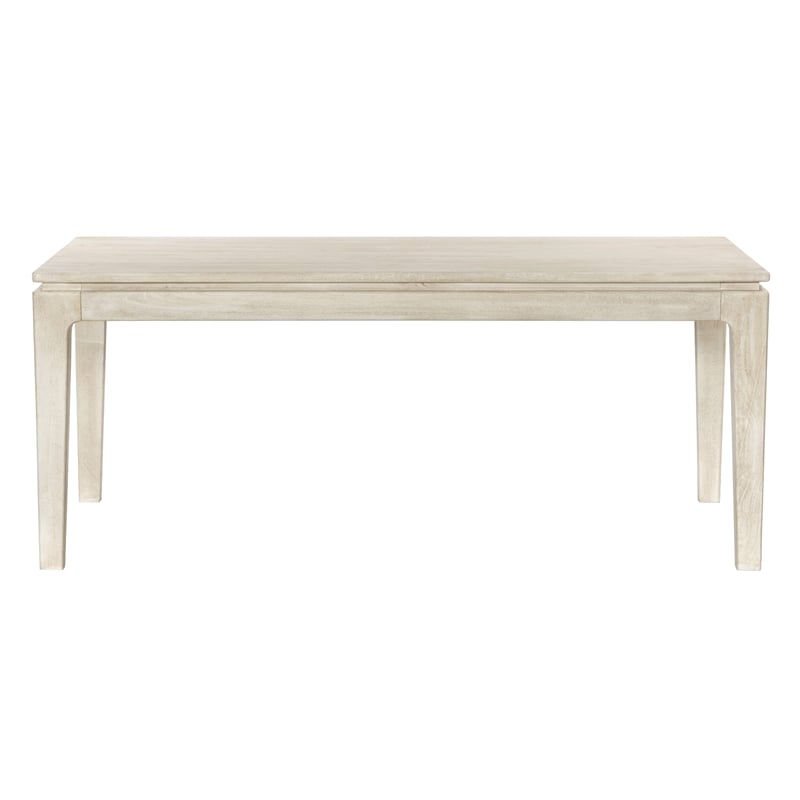 Pemberly Row Small Rectangular Solid Mango Wood Dining Table in Stone Natural