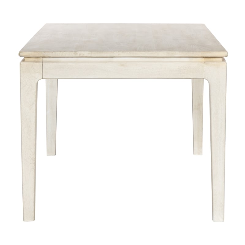 Pemberly Row Small Rectangular Solid Mango Wood Dining Table in Stone Natural