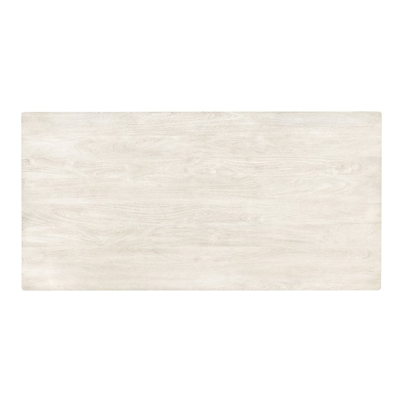 Pemberly Row Small Rectangular Solid Mango Wood Dining Table in Stone Natural