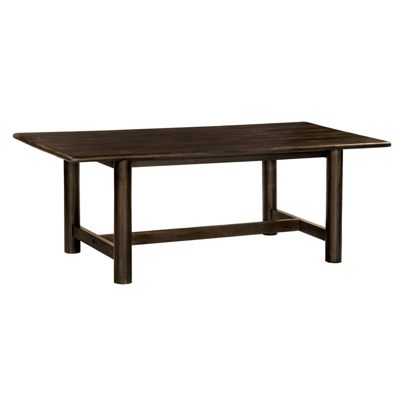 Pemberly Row Rectangular Solid Mango Wood Dining Table in Barista Brown