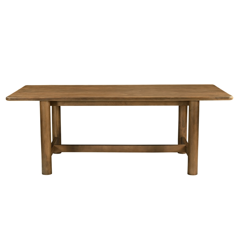 Pemberly Row Rectangular Solid Mango Wood Dining Table in Spice Tan