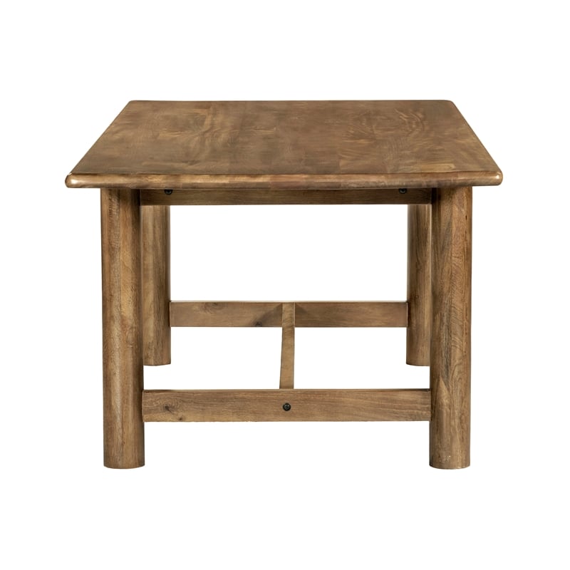 Pemberly Row Rectangular Solid Mango Wood Dining Table in Spice Tan