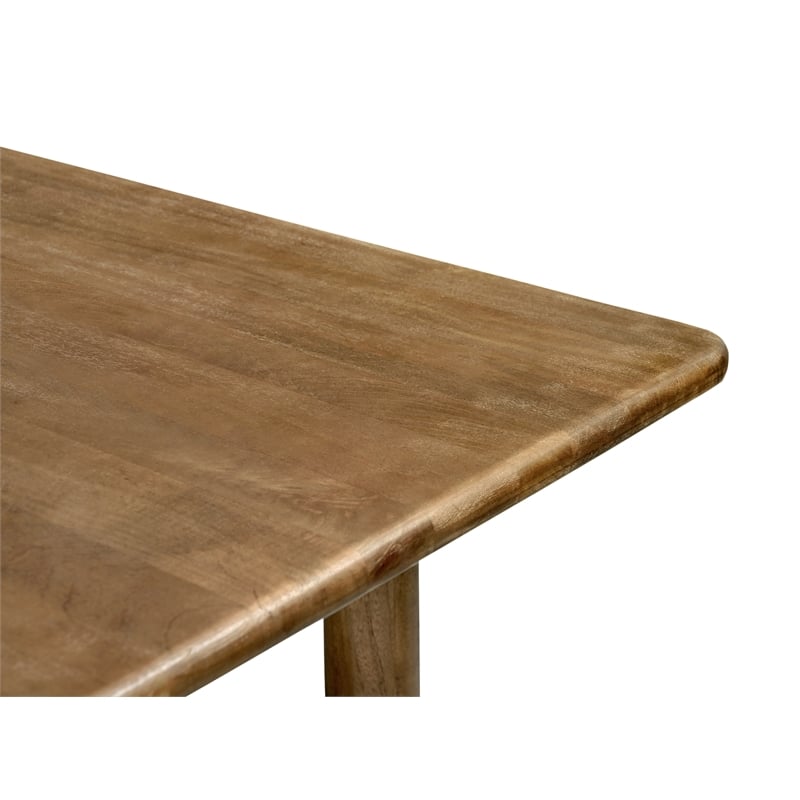 Pemberly Row Rectangular Solid Mango Wood Dining Table in Spice Tan