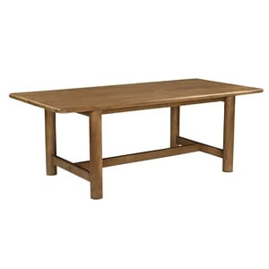 Pemberly Row Rectangular Solid Mango Wood Dining Table in Spice Tan