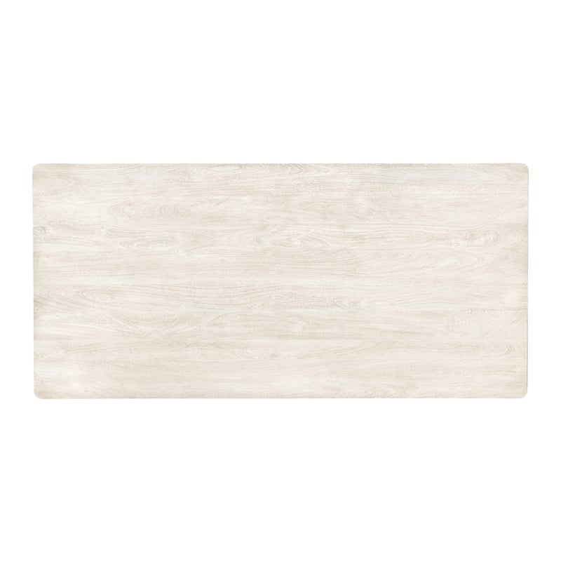 Pemberly Row Rectangular Solid Mango Wood Dining Table in Stone Natural