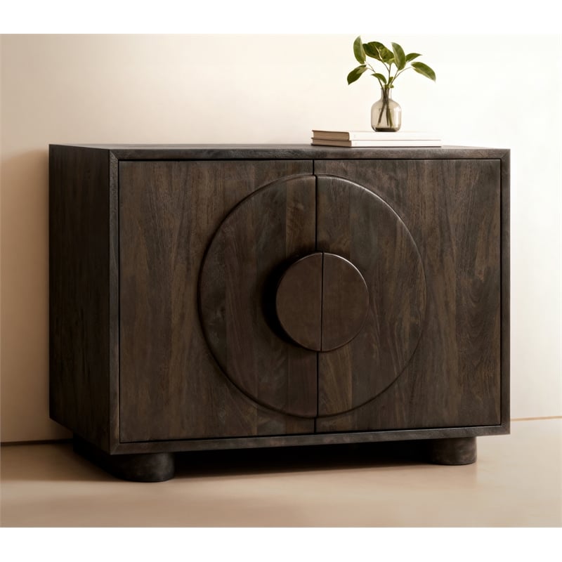 Pemberly Row 2-Door Solid Mango Wood Sideboard in Barista Brown