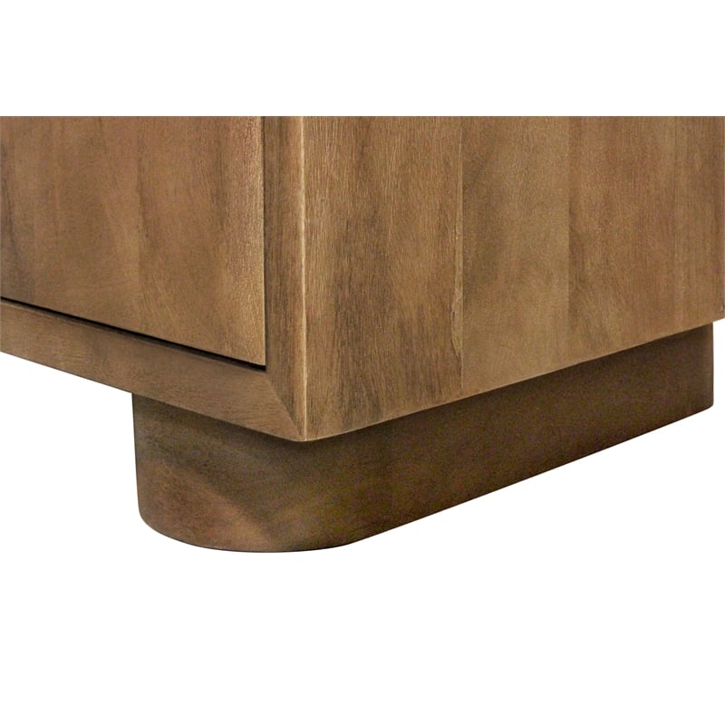 Pemberly Row Contemporary 2-Door Solid Mango Wood Sideboard in Spice Tan
