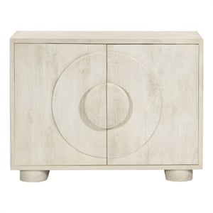 Pemberly Row 2-Door Solid Mango Wood Sideboard in Stone Natural