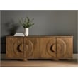 Pemberly Row Contemporary 4-Door Solid Mango Wood Sideboard in Spice Tan