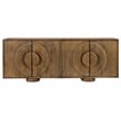 Pemberly Row Contemporary 4-Door Solid Mango Wood Sideboard in Spice Tan