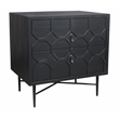 Pemberly Row 2-Drawer Reclaimed Pine Solid Wood Nightstand in Antique Black