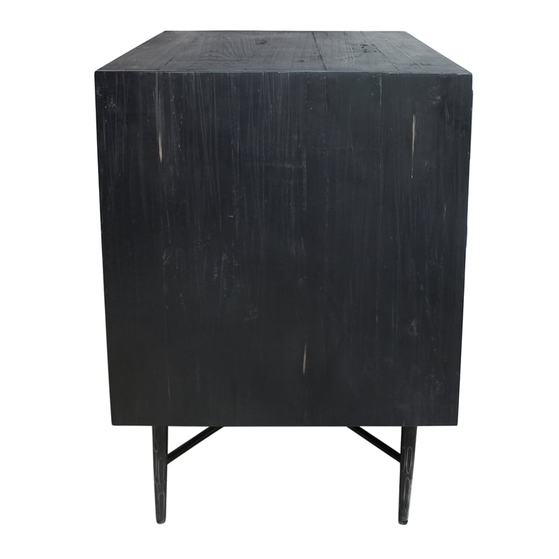 Pemberly Row 2-Drawer Reclaimed Pine Solid Wood Nightstand in Antique Black