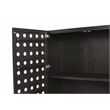 Pemberly Row Recycled Pine 2-Door Tall Cabinet in Antique Black with Iron Base