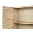 Pemberly Row Recycled Pine 2-Door Tall Cabinet in Sand Oak with Iron Base