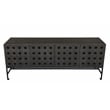 Pemberly Row Recycled Pine 4-Door Sideboard in Antique Black with Iron Base