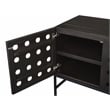 Pemberly Row Recycled Pine 4-Door Sideboard in Antique Black with Iron Base