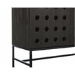 Pemberly Row Recycled Pine 4-Door Sideboard in Antique Black with Iron Base