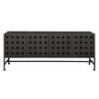 Pemberly Row Recycled Pine 4-Door Sideboard in Antique Black with Iron Base