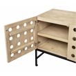 Pemberly Row Recycled Pine 4-Door Sideboard in Sand Oak with Iron Base